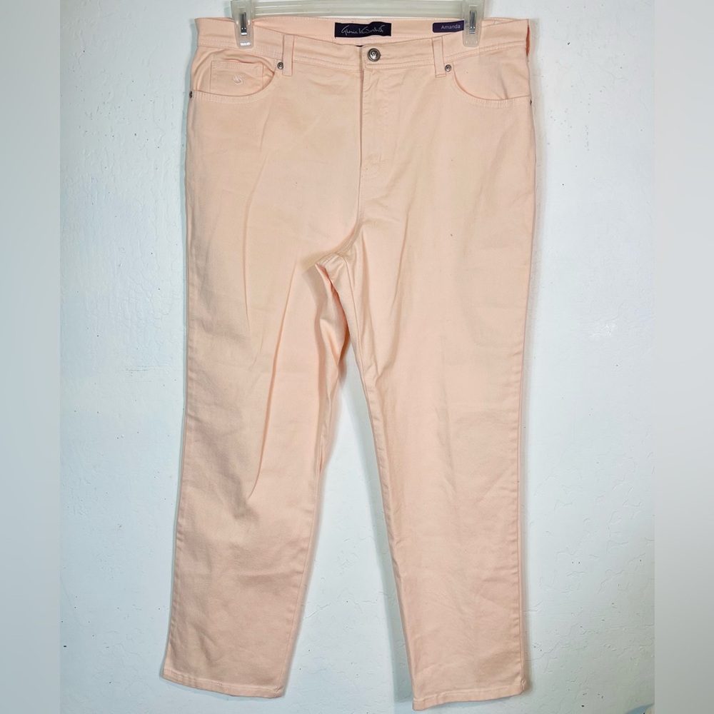Y2K Gloria Vanderbilt Size 16 Amanda Light Pink Coral Jeans Pants Cotton Blend